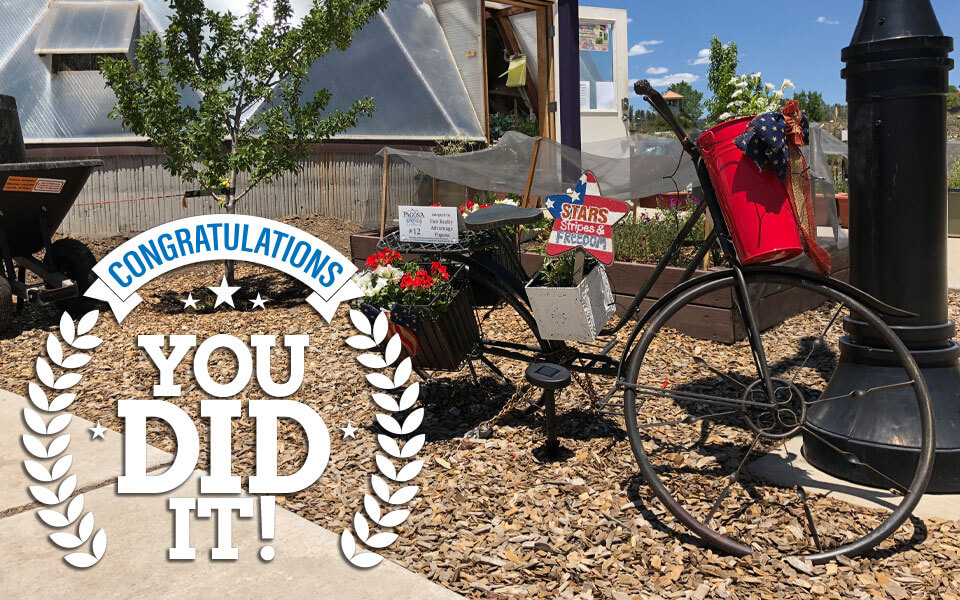 Congratulations! You did it. You completed the bike planter scavenger hunt.